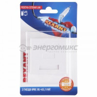 Розетка(2 гнездо 8Р8С (Rj-45), 5 кат (10!), REXANT 06-0105-C