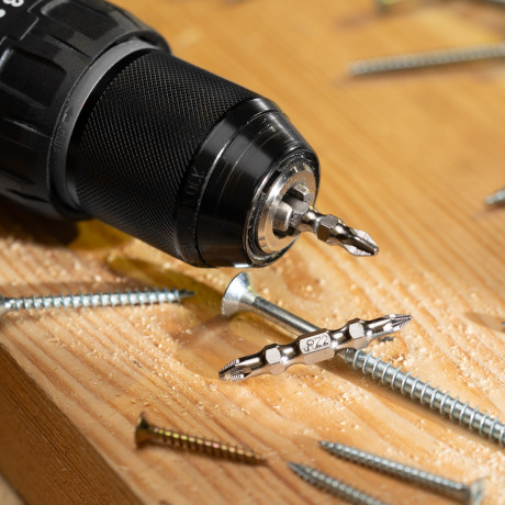 Набор бит двухстор., PH2-PH2х45мм, PZ2-PZ1х45мм, сталь S2, 2 шт. Gross