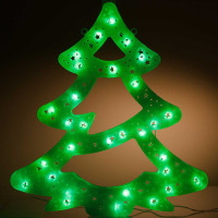 Гирлянда-панно ЕЛКА ЗЕЛЕНАЯ /Н-40см, пластик/