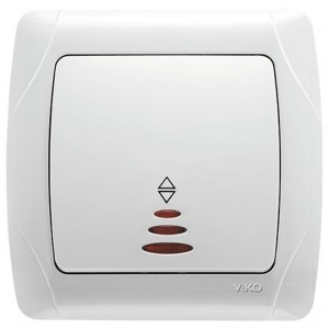 VIKO by Panasonic Carmen выкл. СУ 1 кл. прох.инд. белый 90561063-RU (Турция)