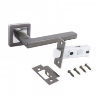 Комплект для двери АЛЛЮР АРТ ВЕНСАН MBN+L45-8 MBN графит (ручка и защелка)блистер (20)