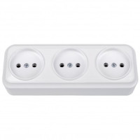 Bylectrica Вариант роз. 16А 3 мест. ОУ (корп. ABS) белый РА16-0161