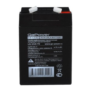 Аккумулятор свинцово-кислотный GoPower LA-445/70 4V 4.5Ah (1/20)