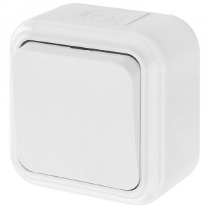 Bylectrica ПРАЛЕСКА АКВА выкл. ОУ 1 кл. 6А бел. пластик, IP54 А16-222