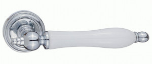 Ручка дверная компл.круг.основ. РЕНЦ Мишель хром блестящий/белая керамика INDH 615-16 CP/WH