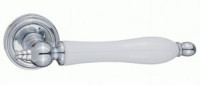 Ручка дверная компл.круг.основ. РЕНЦ Мишель хром блестящий/белая керамика INDH 615-16 CP/WH