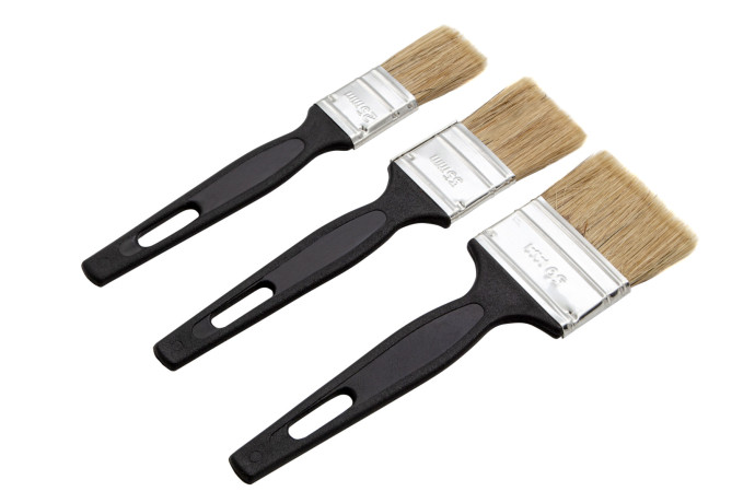 Набор кистей флейцевых 3 шт. (25 мм, 35 мм, 50 мм) натуральная щетина, пластиковая ручка Сибртех