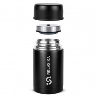 Термос Relaxika широкое горло, суповой 1л черный R301.1000.2