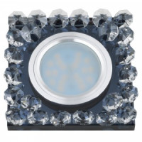 Fametto DLS-L131 GU5.3 св-к встр. Luciole стекло 94х94х20(18) черный /хром, подсветка LED3W