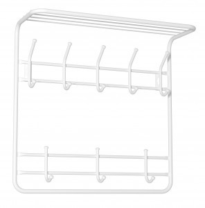 Вешалка с полкой (2 яруса/ 8 крюч.) 60*72*21см (БЕЛЫЙ) ВСП8Б под заказ ЗМИ