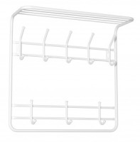 Вешалка с полкой (2 яруса/ 8 крюч.) 60*72*21см (БЕЛЫЙ) ВСП8Б под заказ ЗМИ