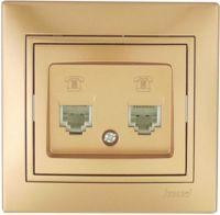 Lezard Мира роз. телеф. СУ 2 мест. металлик золото (RJ11) (корпус PC) 701-1313-138