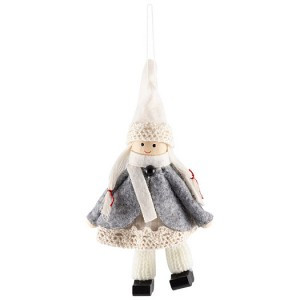 Украшение новогоднее "Кукла", 11,5x6x2,5 см , дерево, шерсть , фетр Волшебная страна