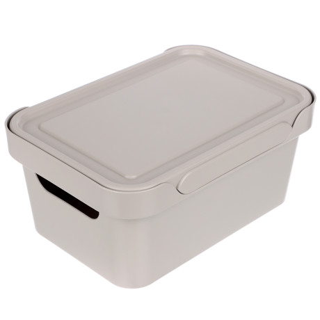 Ящик с крышкой универсальный Luxe, 270х190х120мм, 4,6л, светло-бежевый