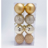 Набор елочных украшений JT25-A2236 8 шт 6 см Шары БРОНЗА