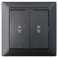 Bylectrica СТИЛЬ выкл. 2 кл. СУ проходной черный графит, (С(6+6) 10-847 черный графит)