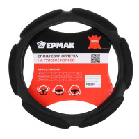 ЕРМАК Оплетка руля, спонж, 6 подушек, черный, разм. (M)