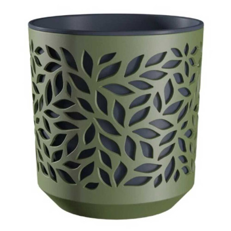 Кашпо Leaves 2,5л Олива/Антрацит КШ-9574