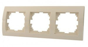 Lezard DERIY рамка 3 мест. горизонт. крем.