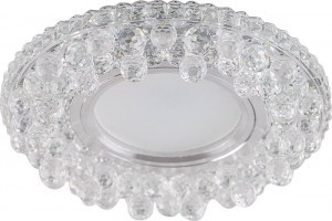 Feron св-к встр. MR16 G5.3 50W прозрачный хром со св/д подстветкой   98(60)x35 CD941 32654