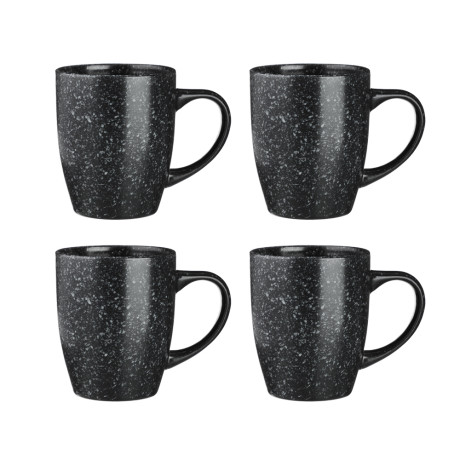 MILLIMI Набор стол.посуды 16пр(тар26см*4, тар20см*4, салатн14см*4, кружка340мл*4) керамика, черный