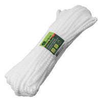 Шнур вязаный полипропиленовый с серд. белый, 6 мм, L 20 м, Сибртех