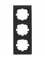 Lezard RAIN рамка СУ 3 мест. верт. с вст. черный бархат 703-4242-153