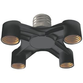 Ecola переходник с цоколя E40 на 4хE27 Широкий Черный A8T47BEAY