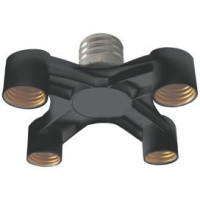 Ecola переходник с цоколя E40 на 4хE27 Широкий Черный A8T47BEAY