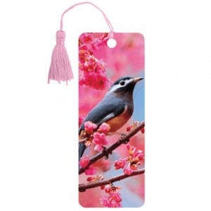 Закладка д/книг с линейкой "Птичка на ветке", 3D, декор. завязка, 152x57 мм, BRAUBERG, 125773