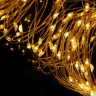СНОУ БУМ Гирлянда эл. нить росы 20м, 200LED, шампань, 8 реж., медная проволока, серебр. цвет, 220В