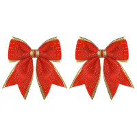 СНОУ БУМ Набор бантов 12x14 см, 2 шт, полиэстер, красный