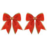 СНОУ БУМ Набор бантов 12x14 см, 2 шт, полиэстер, красный