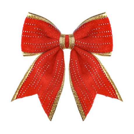 СНОУ БУМ Набор бантов 12x14 см, 2 шт, полиэстер, красный