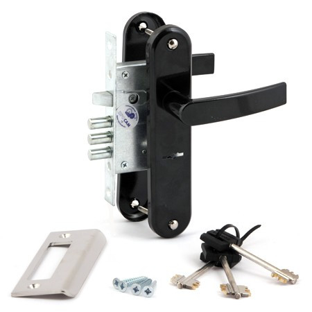 Замок врез ЗВ9-8/13.СП2.РФ8 с ручками (Черный) сувальдный Рязань \12