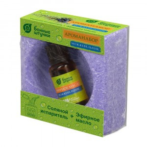 Ароманабор д/бани и сауны (соляной испаритель 700г, масло эфирное Можжевельник 15мл) Банные штучки