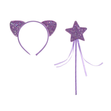 Набор 2 предмета (ободок и волшебная палочка), полиэстер, пластик, 5 дизайнов