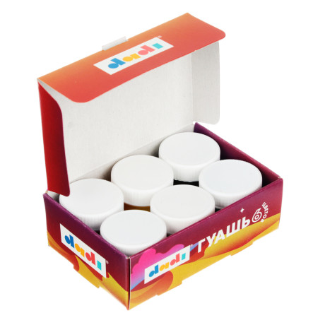 Краски гуашевые 6 цветов, объем баночки 10мл