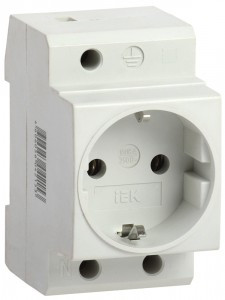 IEK розетка на DIN-рейку, земля, 16А РАр10-3-ОП MRD10-16