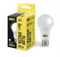 IEK лампа св/д ЛОН A60 E27  9W(900lm) 4000K 4K 120x60  матовая LLE-A60-9-230-40-E27