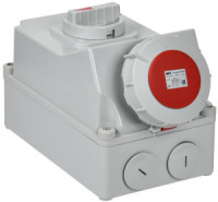 IEK силовая  розетка ССИ-835 (CEE) стац. с механ.блокир. 3P+PE+N 63А-6ч 380В IP67 PSR12-063-5-5-67