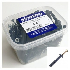 Дюбель-гвоздь гриб 6*40 (100 шт EC) НАКРЕПКО 502201