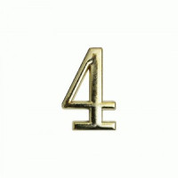 Цифра дверная АЛЛЮР металл "4" на клеевой основе золото (600,20) блистер