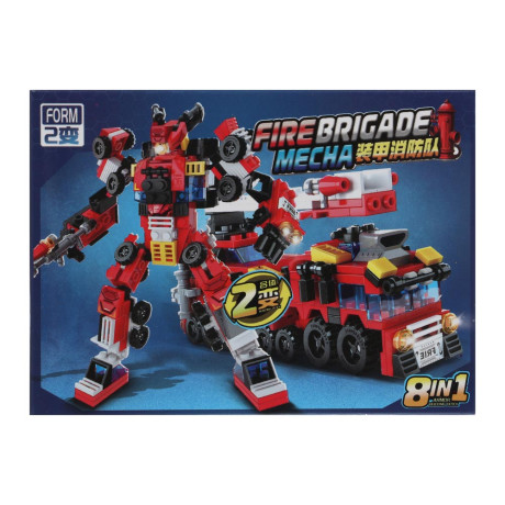 ИГРОЛЕНД Конструктор "Пожарная бригада" 8 в 1, 8х3,5х11 см, ABS