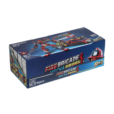 ИГРОЛЕНД Конструктор "Пожарная бригада" 8 в 1, 8х3,5х11 см, ABS