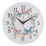 Часы настенные круг d=25см, основание белое "Венок из бабочек", арт.2524-141