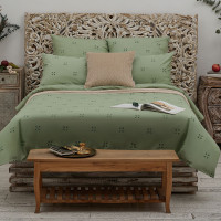 PROVANCE Комплект постельного белья 1,5 (2 предмета), поплин, 100% хлопок, зеленый