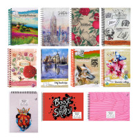 Скетчбук А5 (альбом),7БЦ,ламинация, блок 80-100 г/м2, спираль, в ассортименте