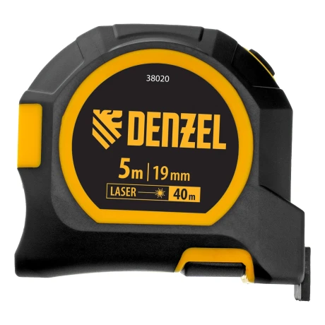 Лазерный дальномер с рулеткой LT-40, 5м x 19 мм, дальномер 40м, автомат. фиксация Denzel