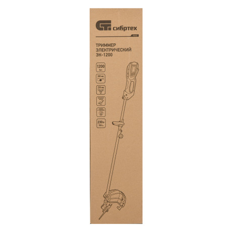 Триммер электрический ЭК-1200, 1200 Вт, 380 мм, разборная штанга, катушка, диск Сибртех